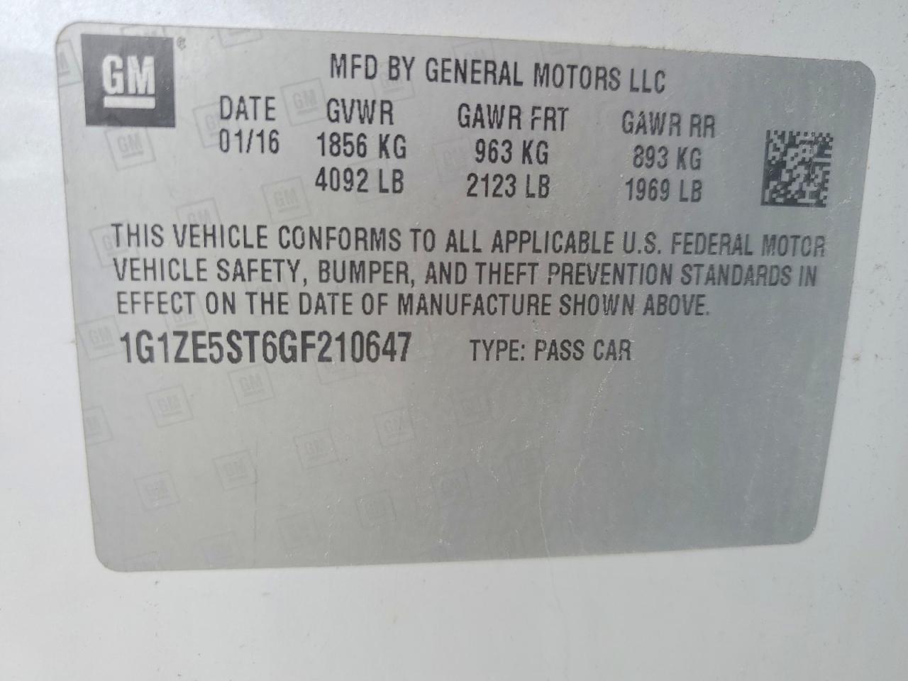 2016 CHEVROLET Malibu Limited