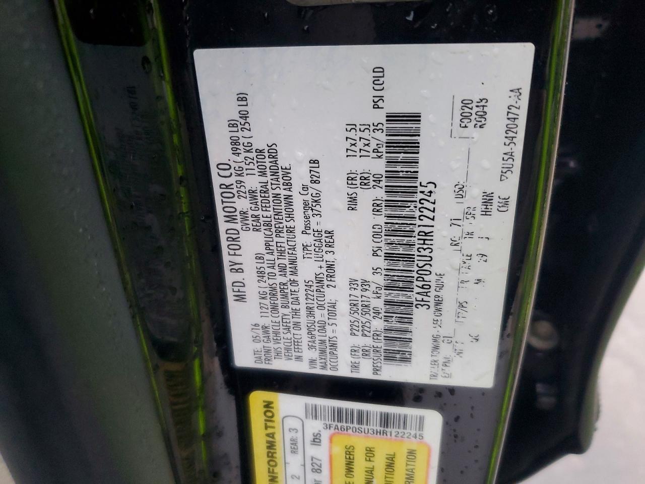 2017 FORD FUSION