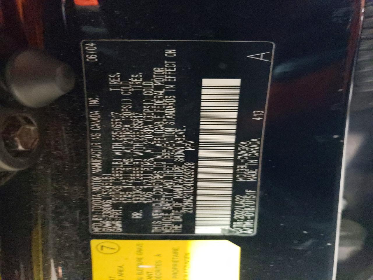 2004 LEXUS RX 350