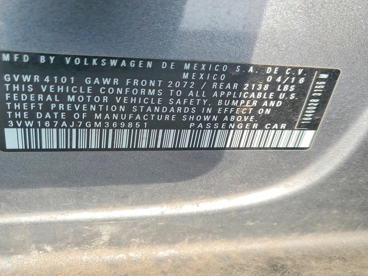 2016 VOLKSWAGEN JETTA
