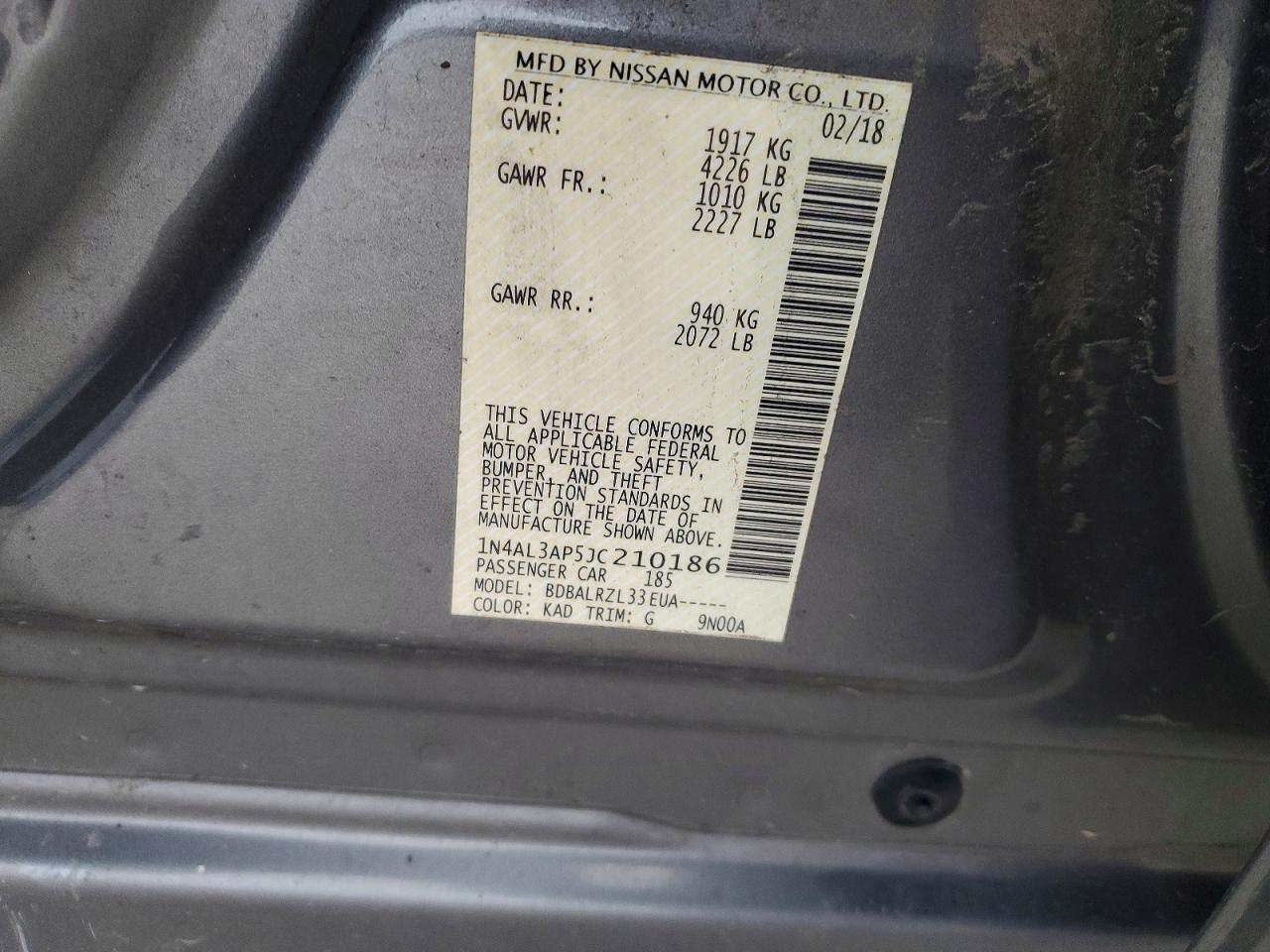 2018 NISSAN ALTIMA