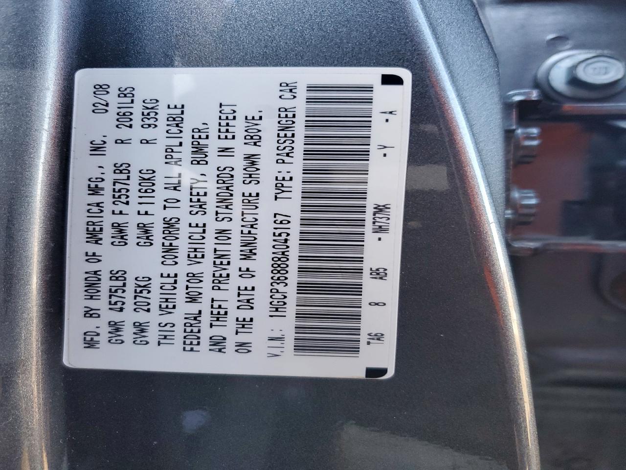 2008 HONDA ACCORD