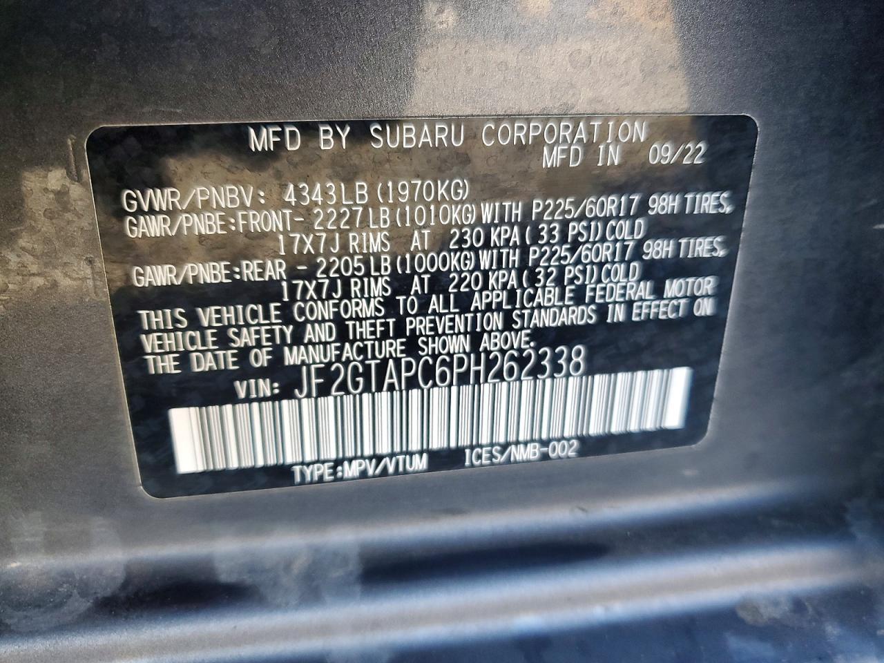 2023 SUBARU Crosstrek