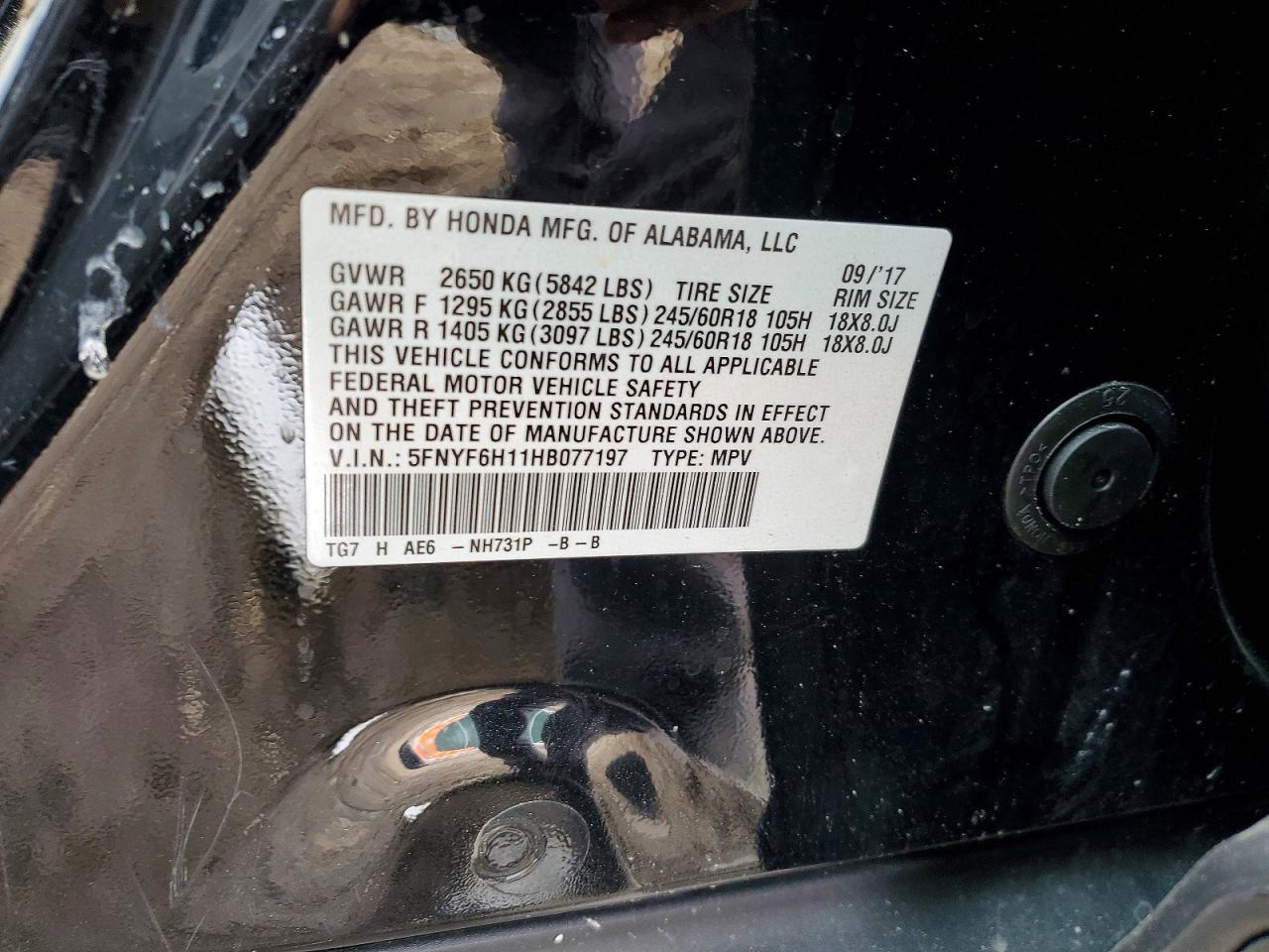 2017 HONDA PILOT