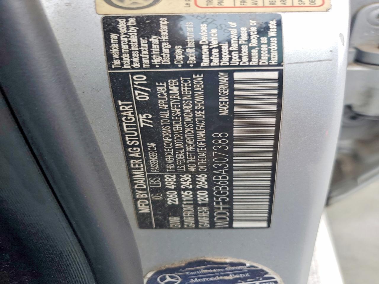 2011 MERCEDES-BENZ E