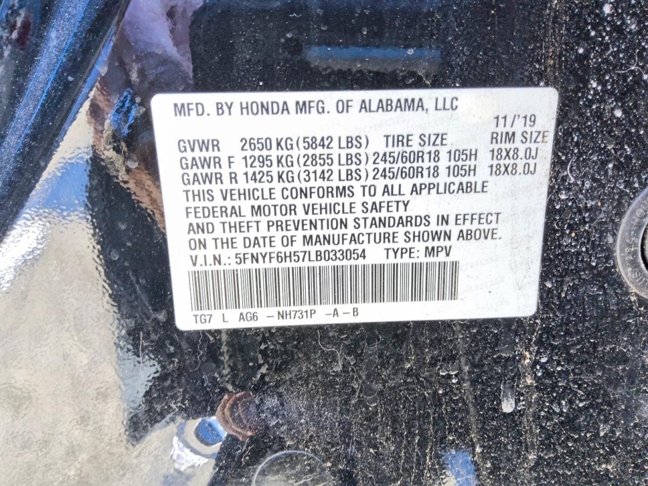 2020 HONDA PILOT