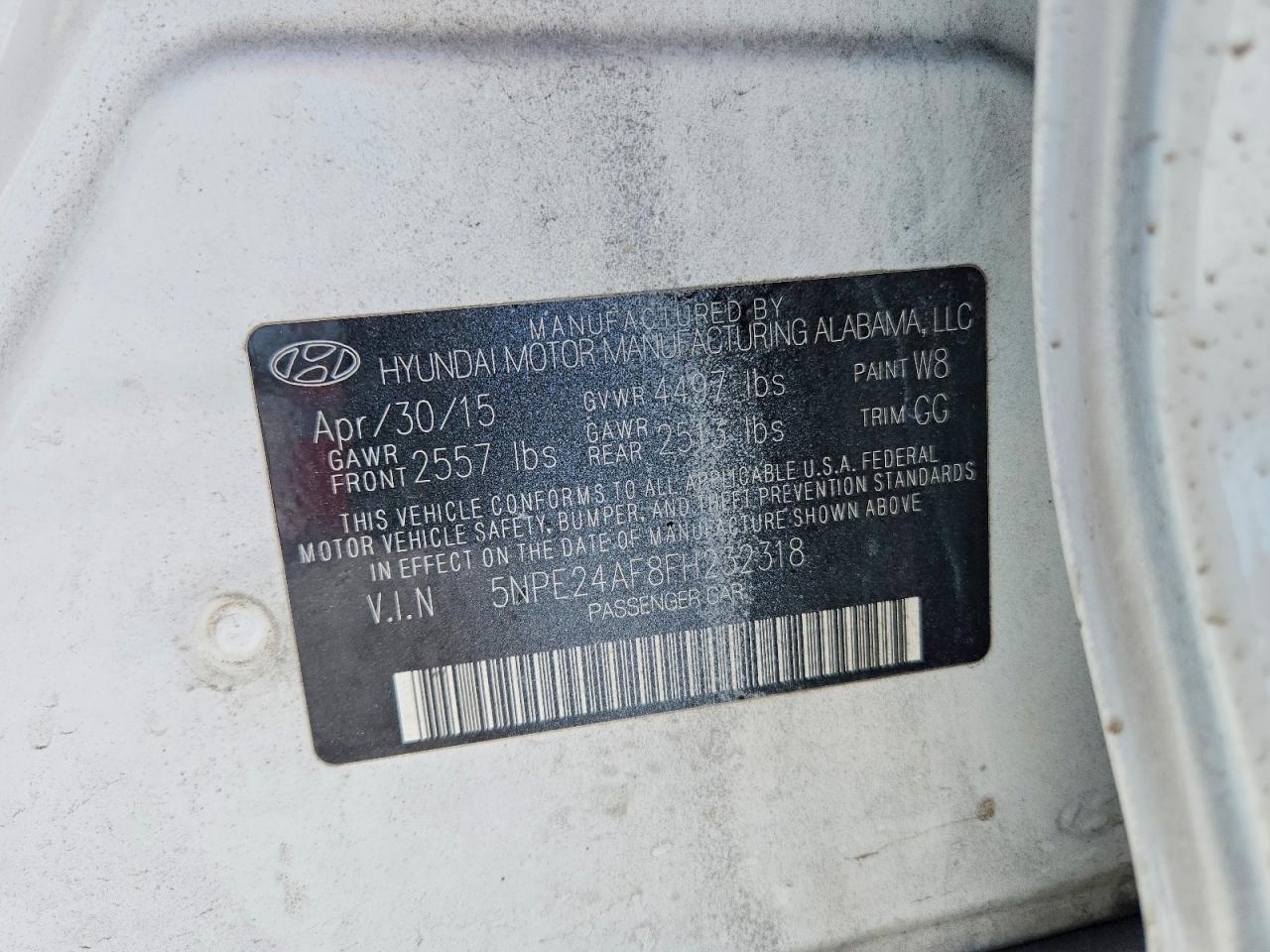 2015 HYUNDAI SONATA