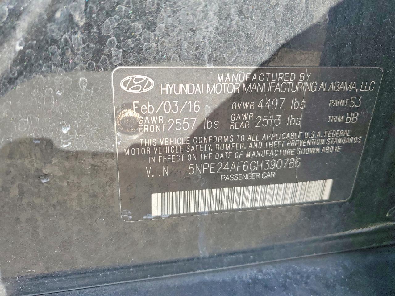 2016 HYUNDAI SONATA