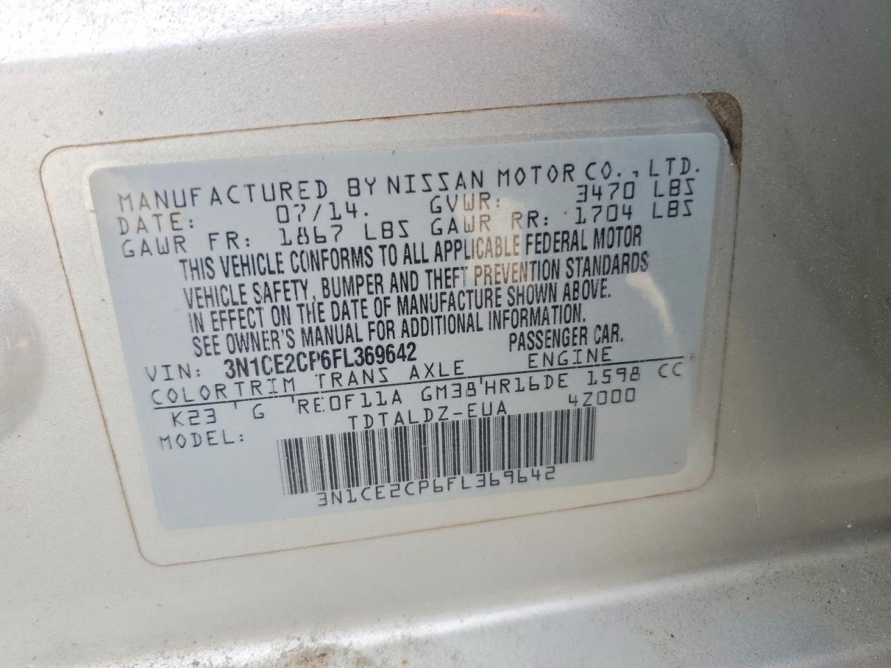 2015 NISSAN Versa Note