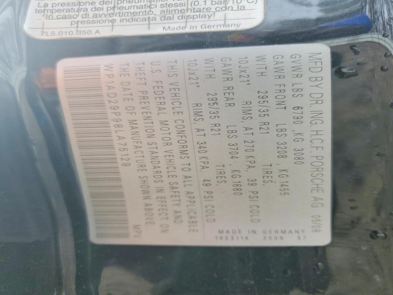 2008 PORSCHE CAYENNE