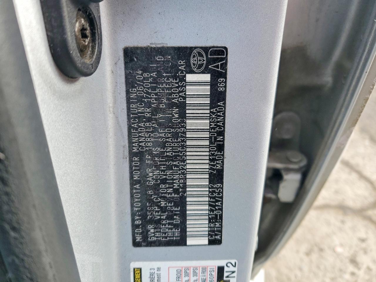 2005 TOYOTA COROLLA