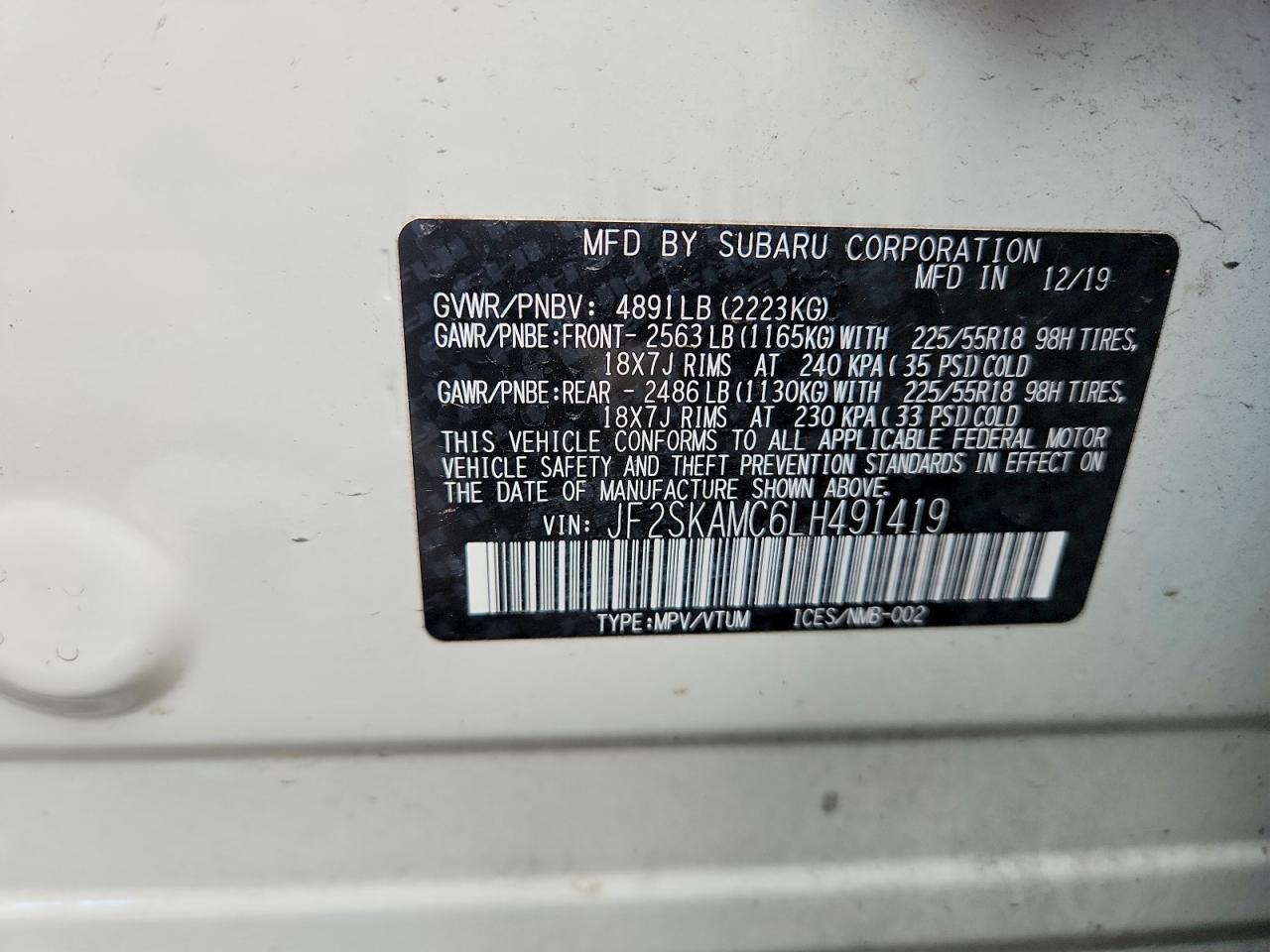 2020 SUBARU FORESTER
