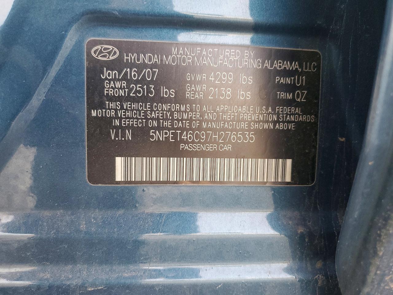 2007 HYUNDAI SONATA