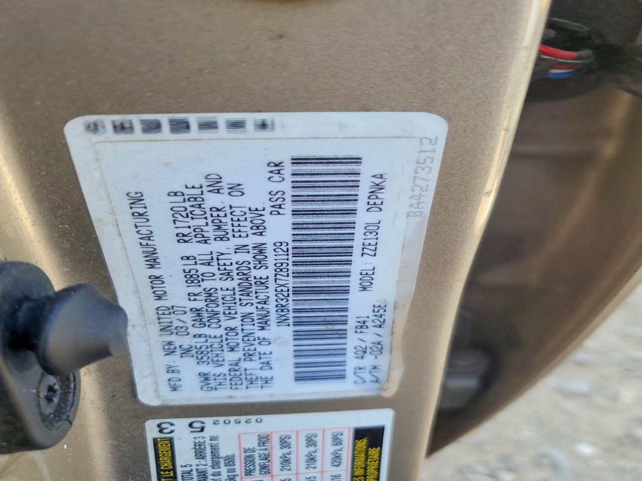 2007 TOYOTA COROLLA