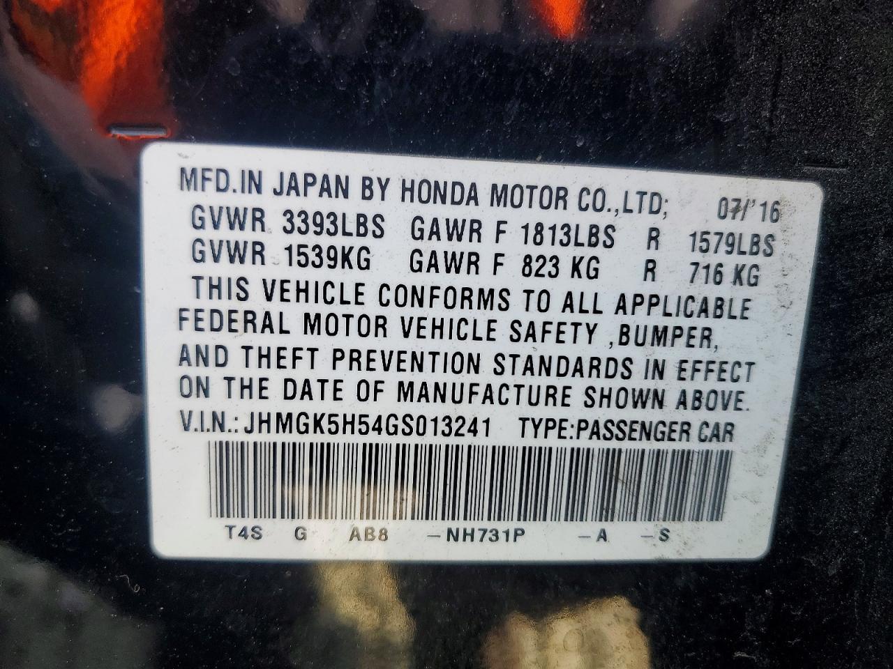 2016 HONDA FIT