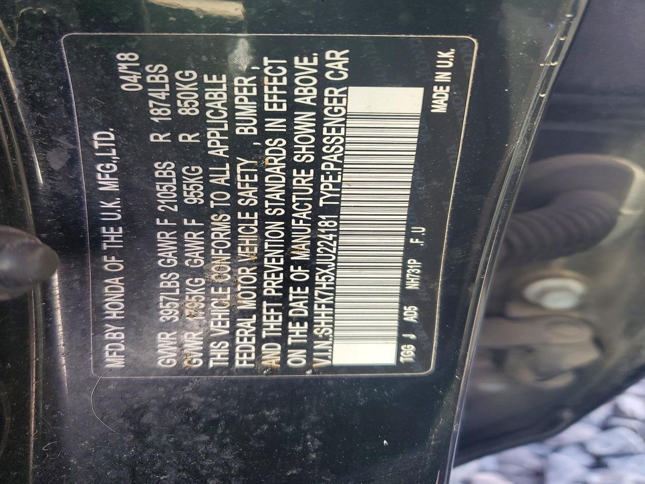 2018 HONDA CIVIC