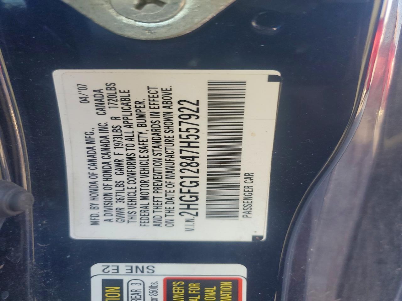 2007 HONDA CIVIC