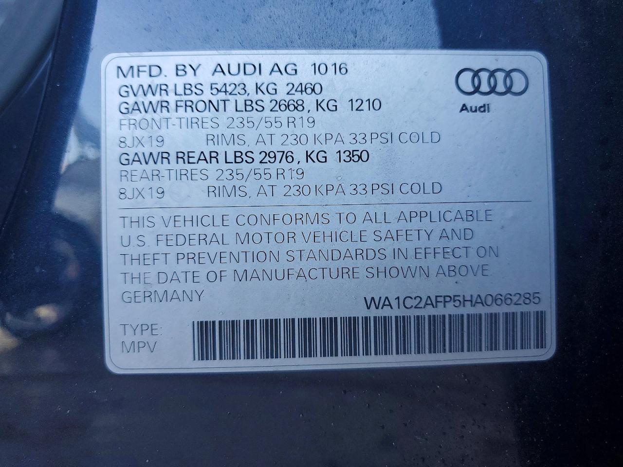 2017 AUDI Q5
