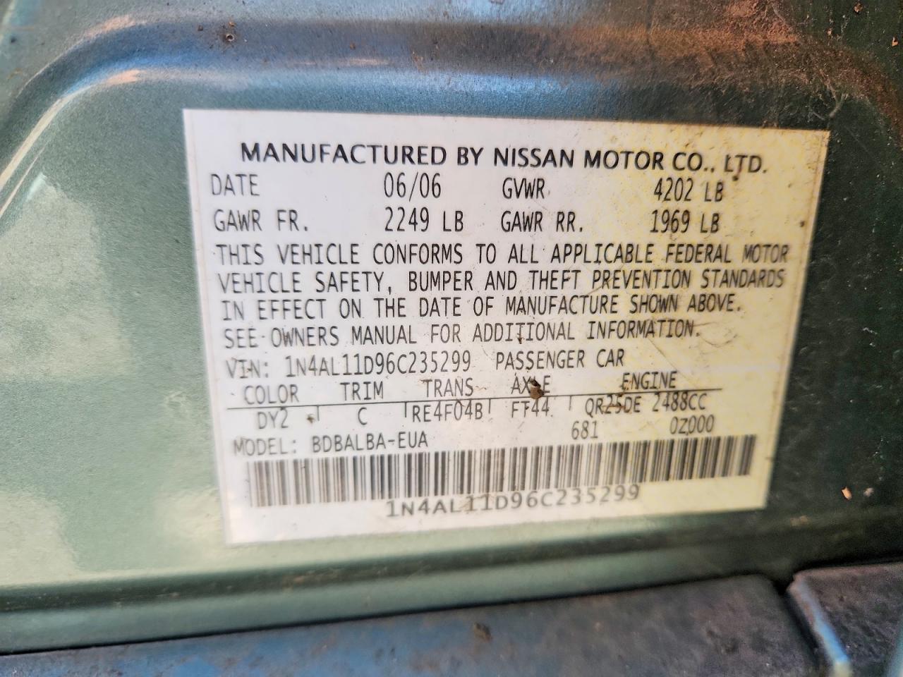 2006 NISSAN ALTIMA