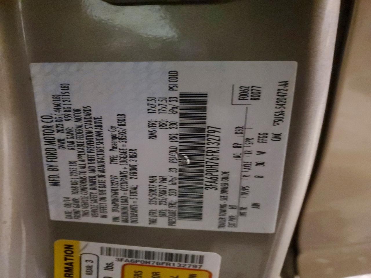 2015 FORD FUSION