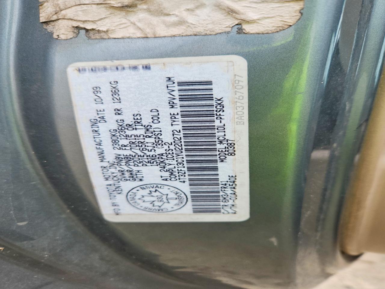 2000 TOYOTA SIENNA