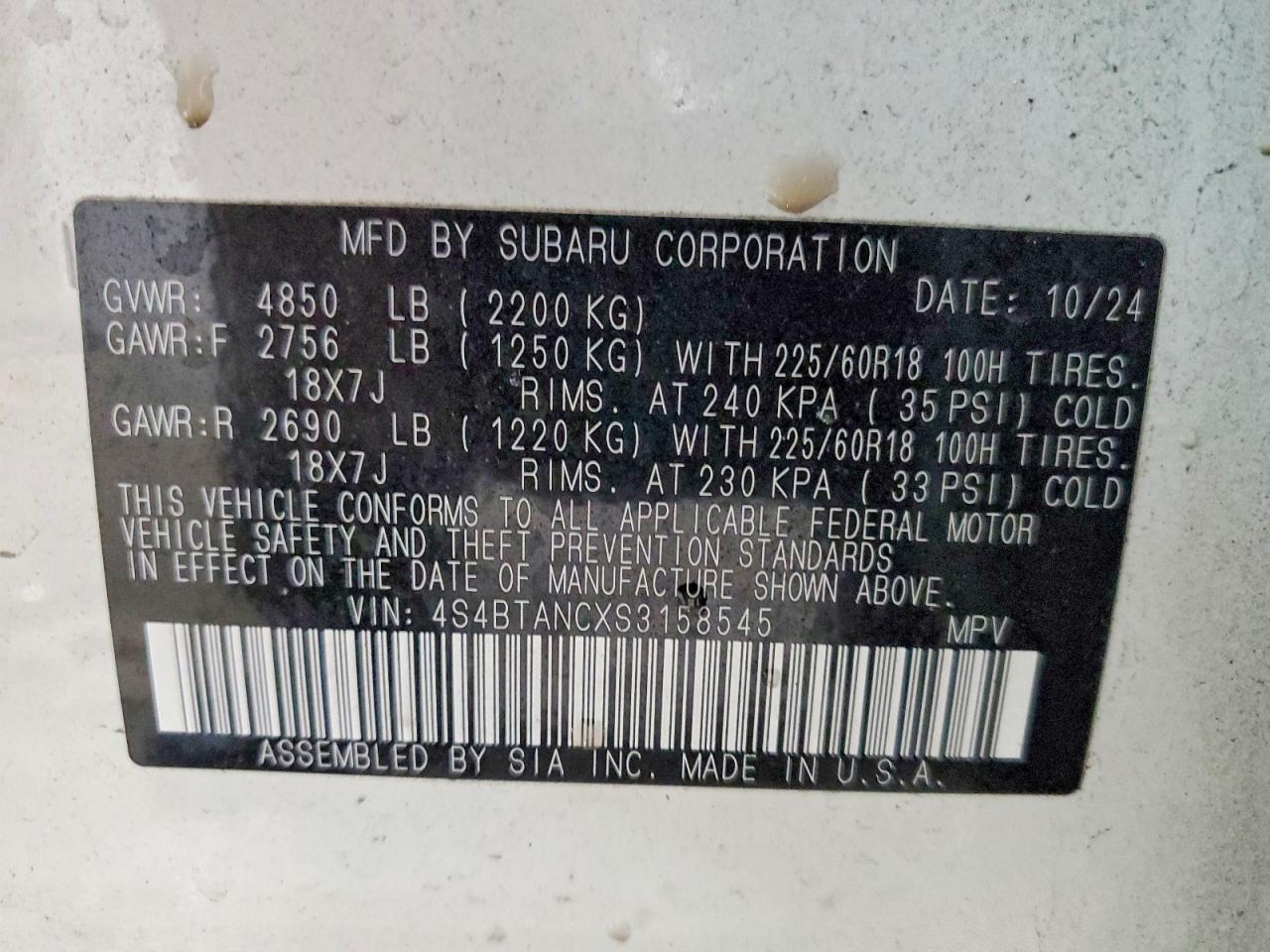 2025 SUBARU Outback
