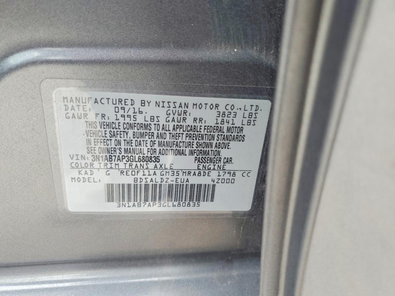 2016 NISSAN SENTRA