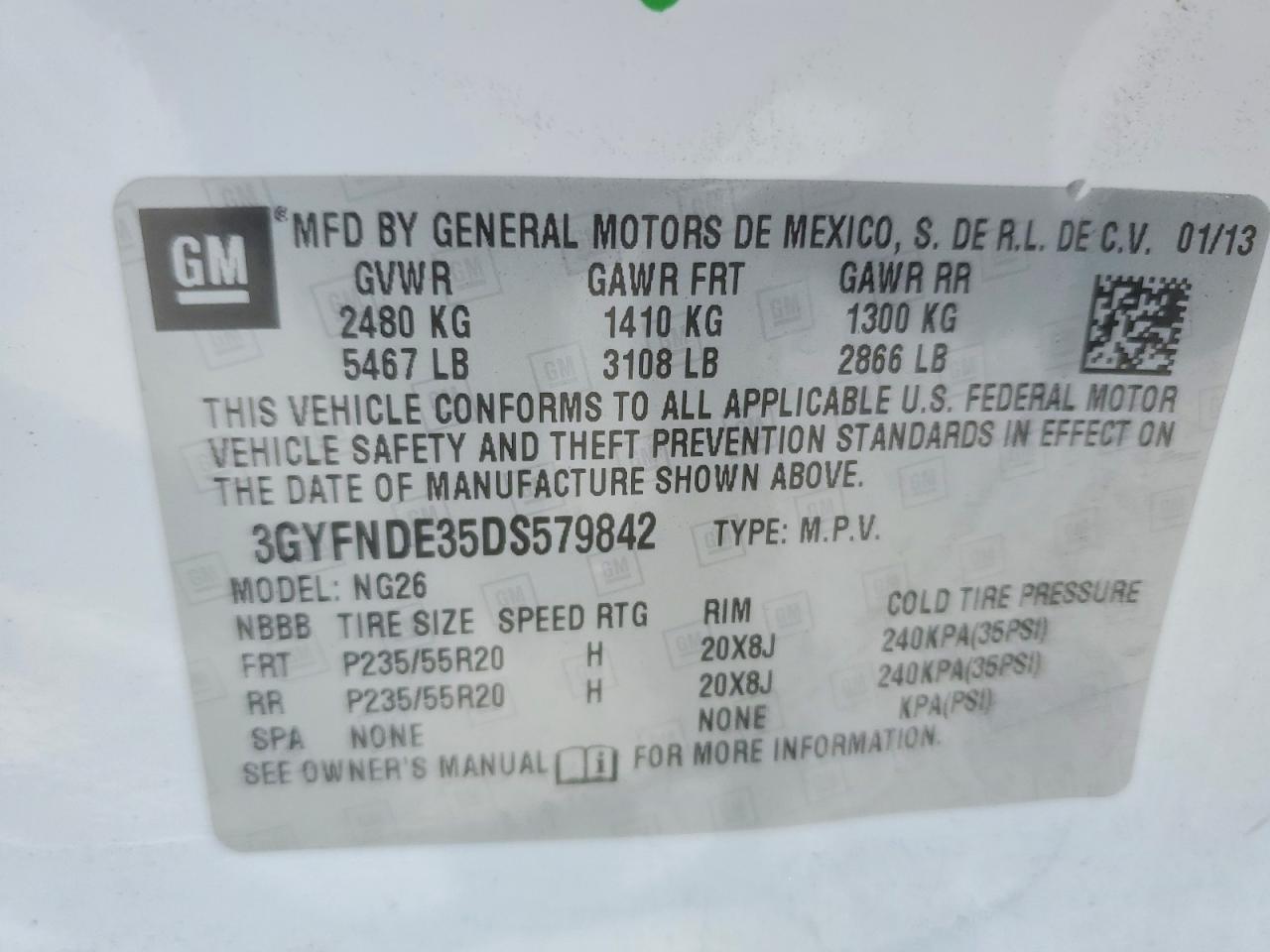 2013 CADILLAC SRX