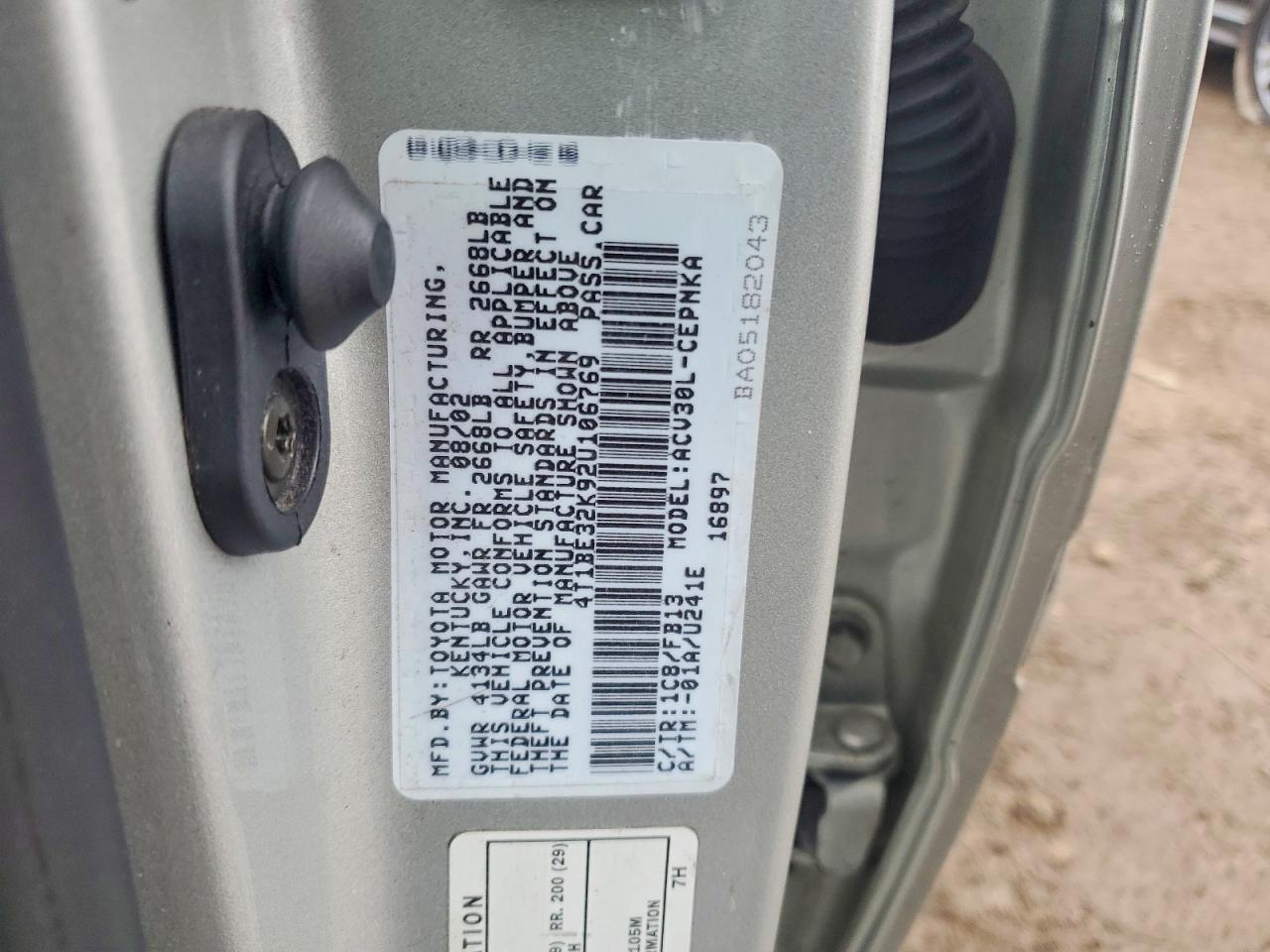 2002 TOYOTA CAMRY