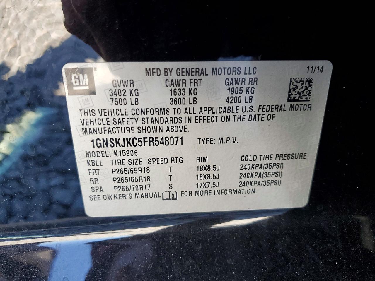 2015 CHEVROLET Suburban
