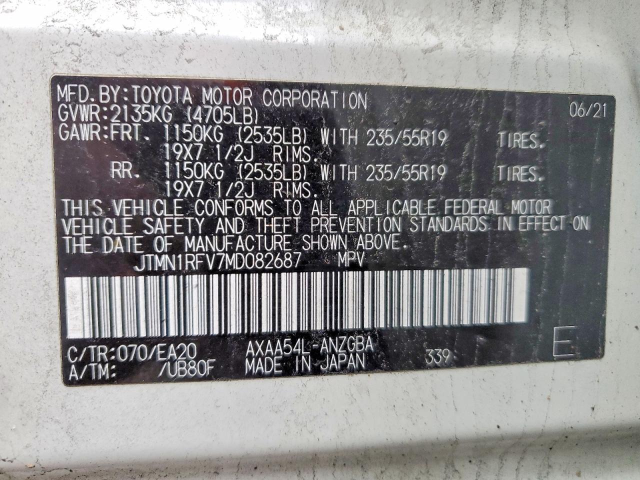 2021 TOYOTA RAV4