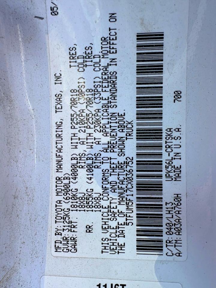 2012 TOYOTA TUNDRA