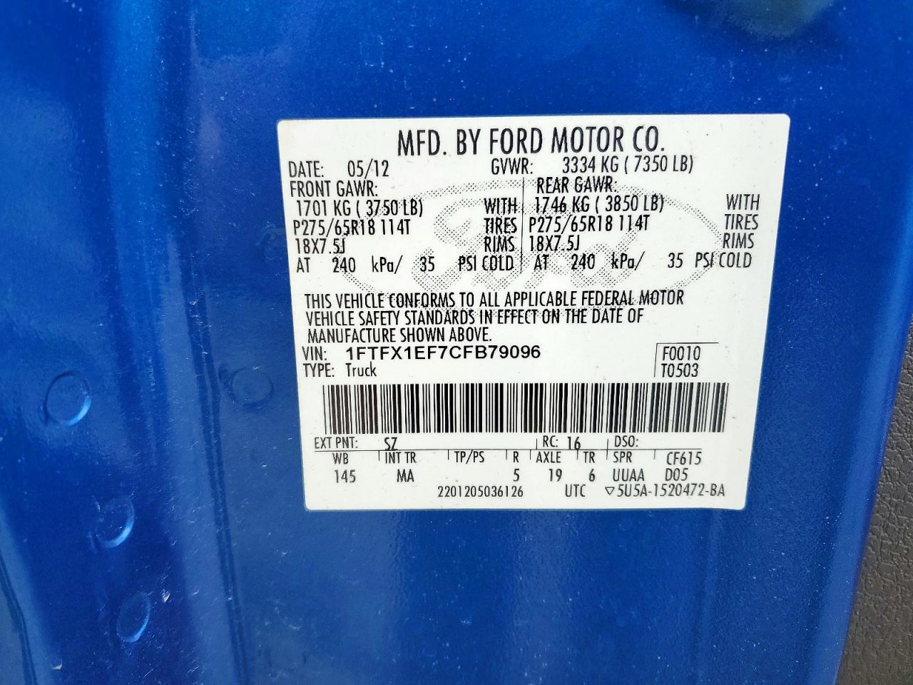 2012 FORD F-150