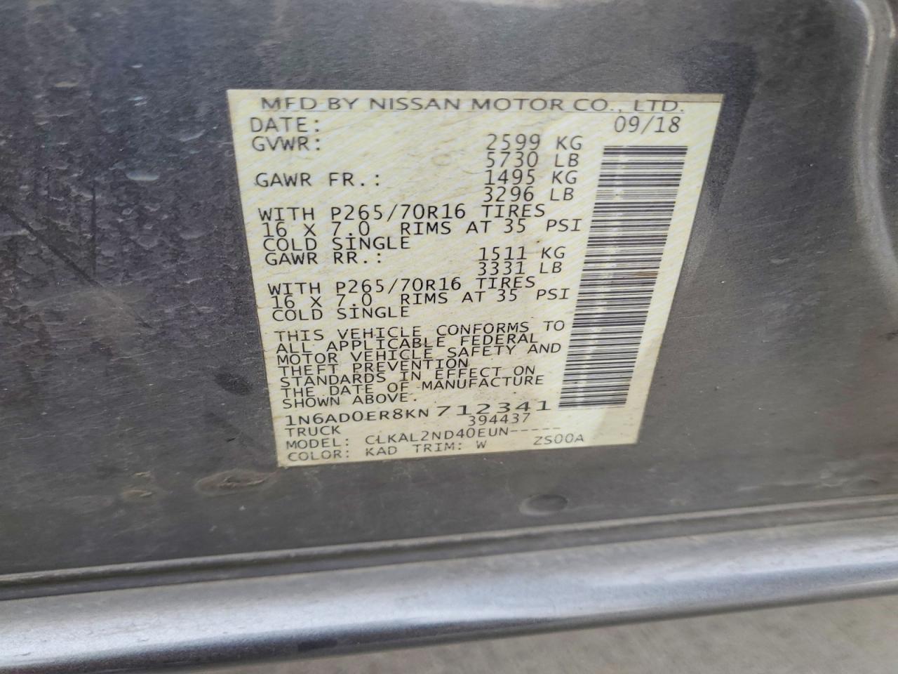 2019 NISSAN Frontier