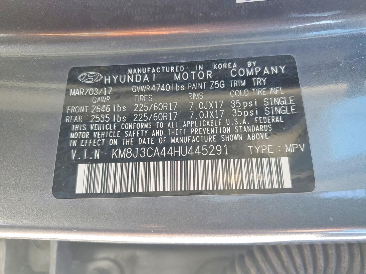 2017 HYUNDAI TUCSON