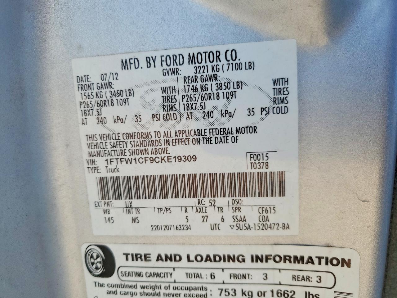 2012 FORD F-150