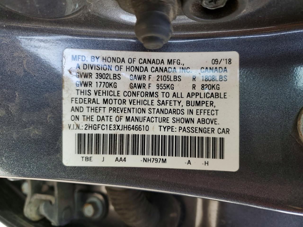 2018 HONDA CIVIC