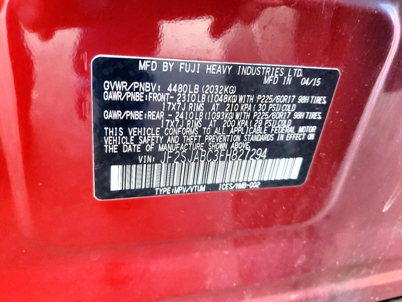 2015 SUBARU FORESTER