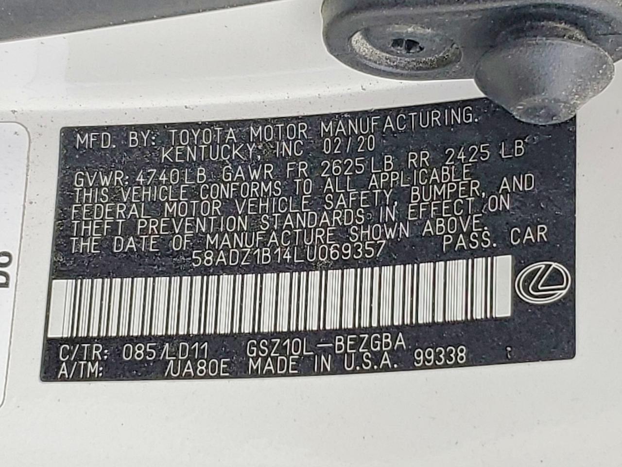 2020 LEXUS ES 350