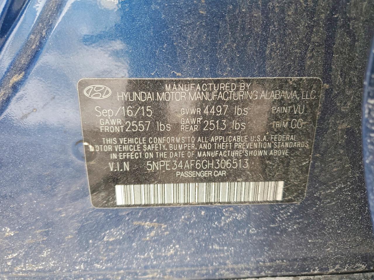2016 HYUNDAI SONATA