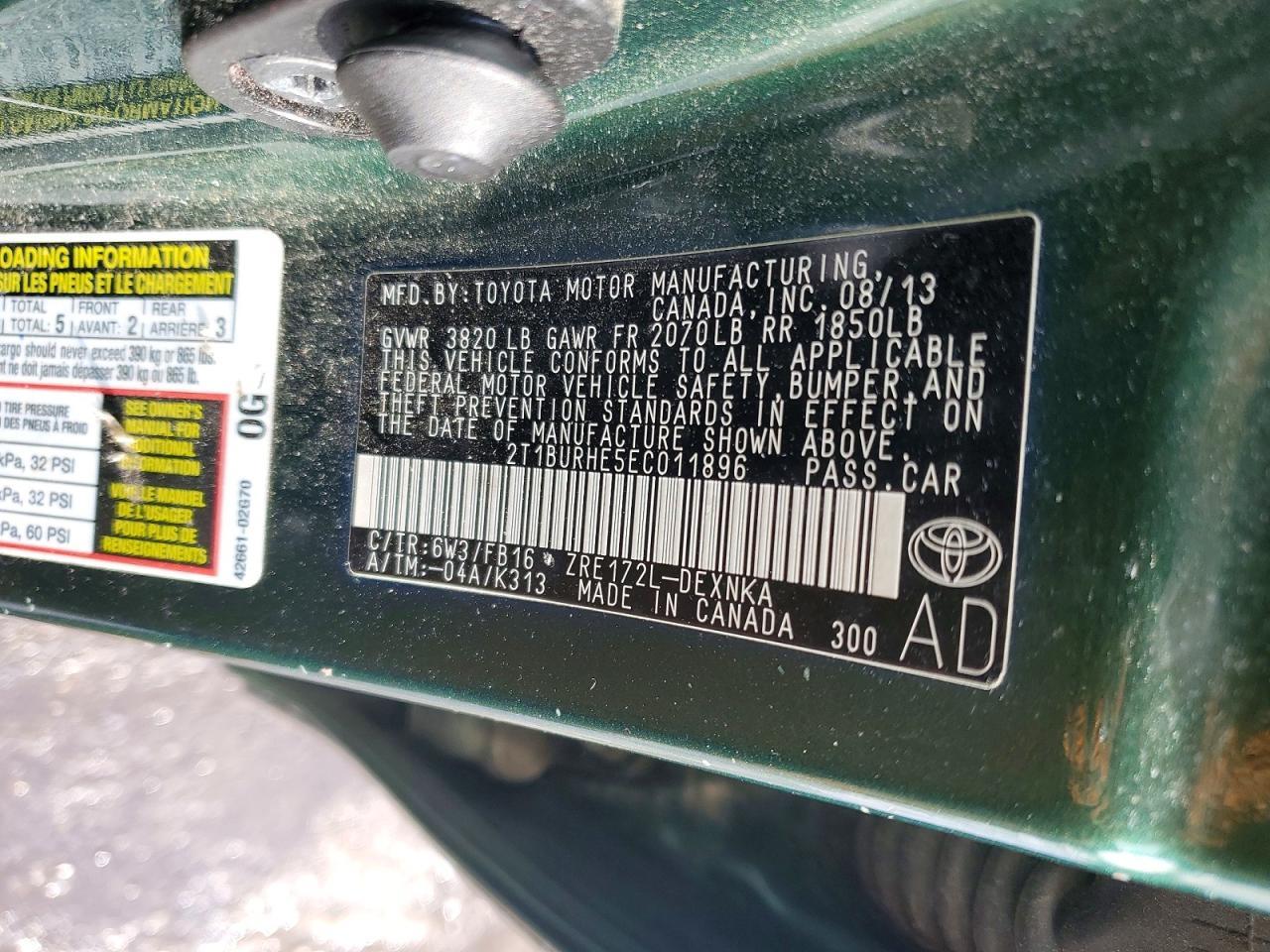 2014 TOYOTA COROLLA