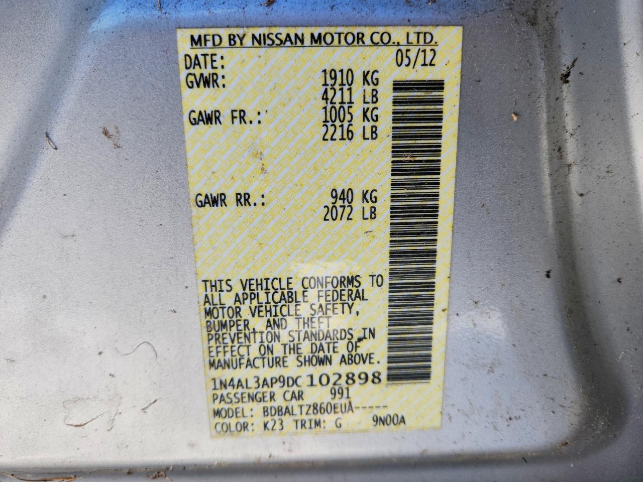 2013 NISSAN ALTIMA