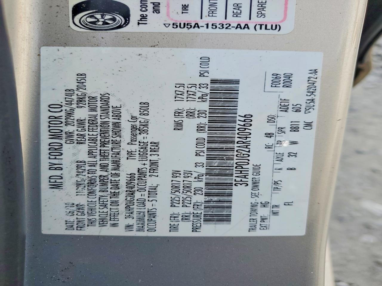 2010 FORD FUSION