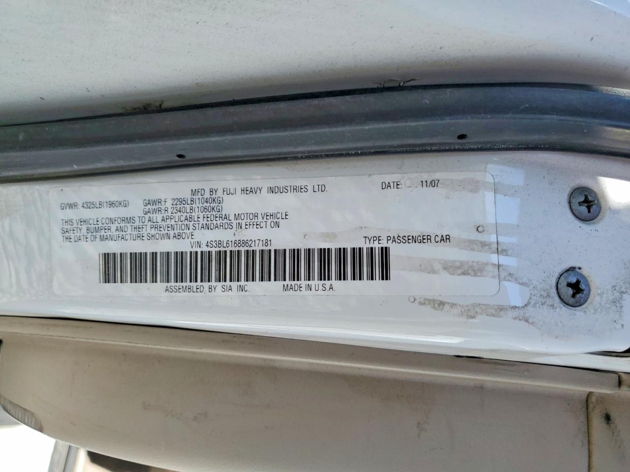2008 SUBARU Legacy