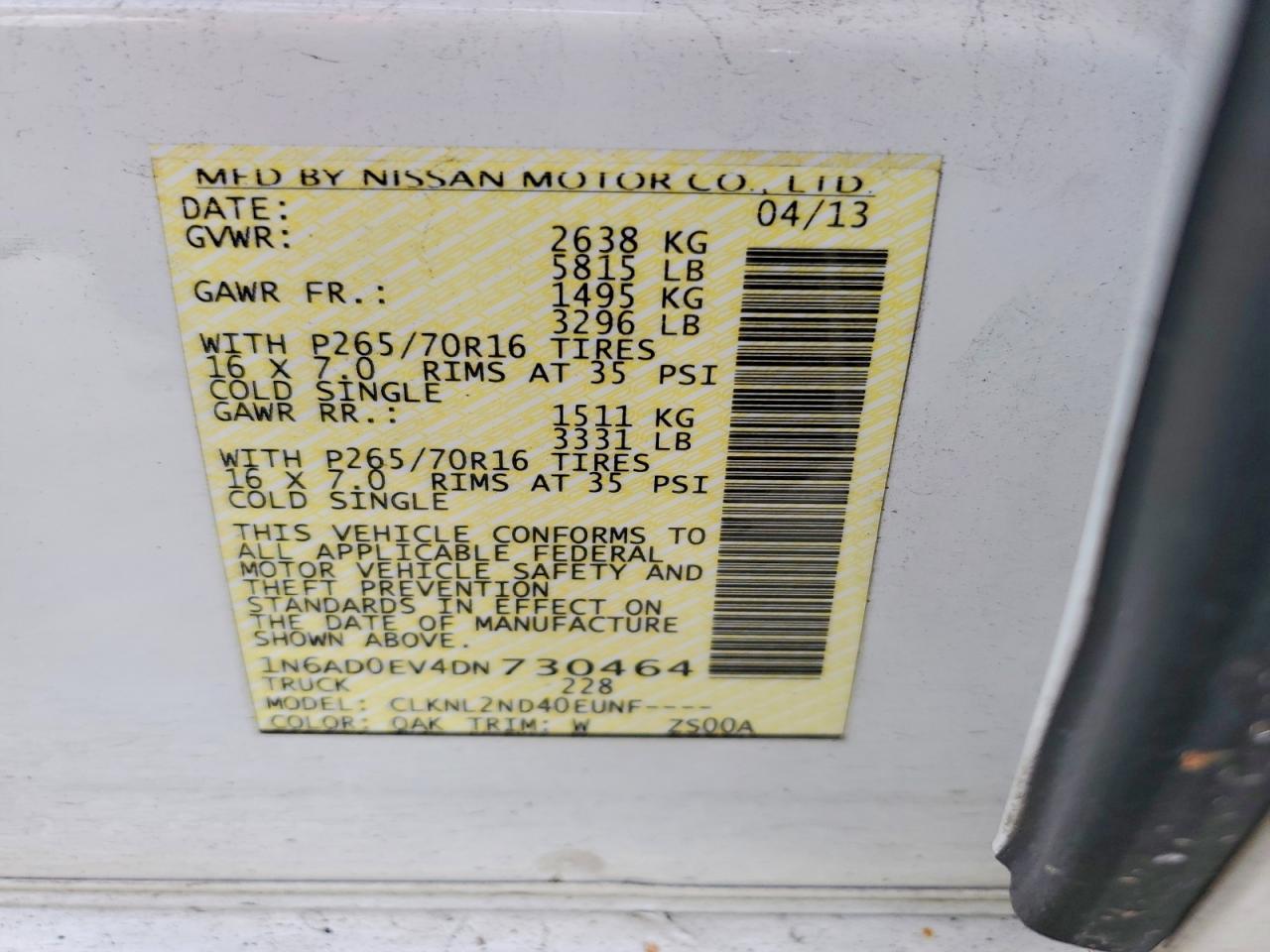 2013 NISSAN Frontier