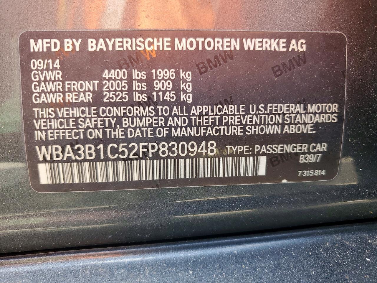 2015 BMW 3 SERIES