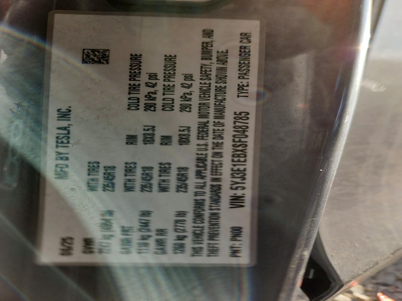 2025 TESLA MODEL 3