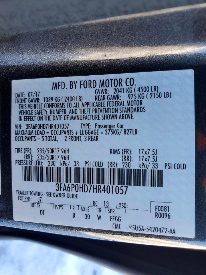 2017 FORD FUSION