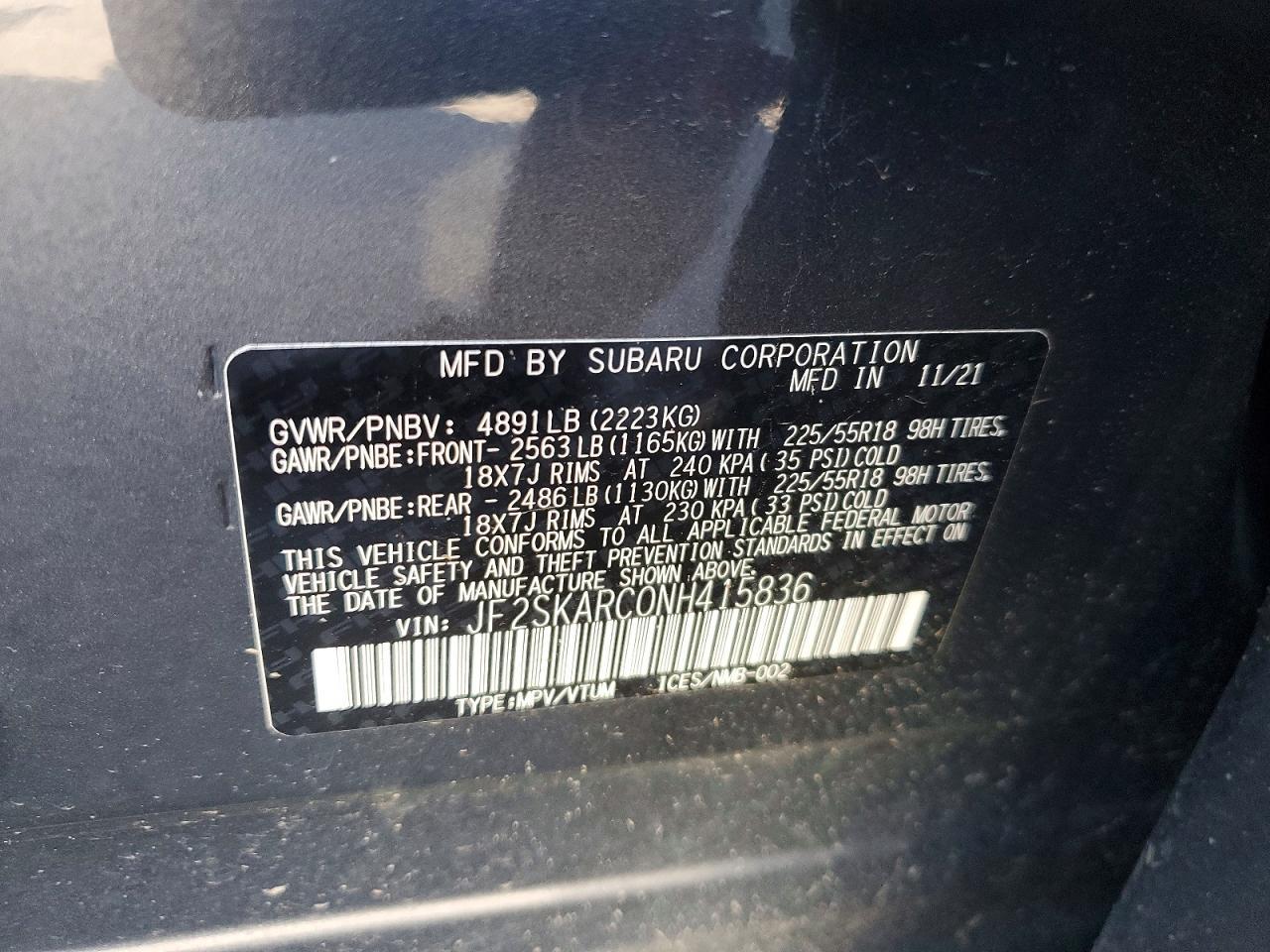 2022 SUBARU FORESTER