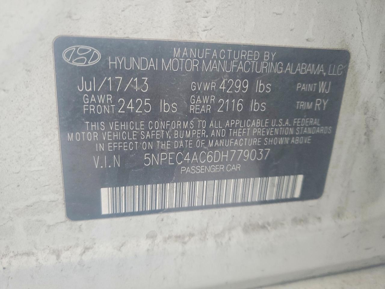 2013 HYUNDAI SONATA